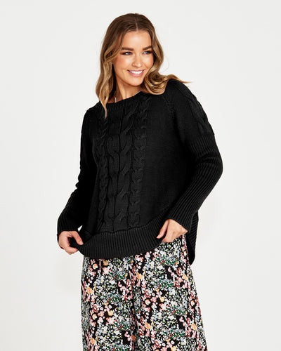 Sass Jacinta  Black Jumper Cable Knit