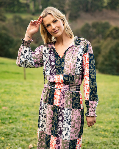 Elm Linear Floral Print Dress