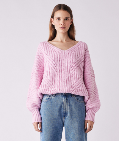 Esmaee Radiance Sweater in Petal Pink. Size S / M / L available 
