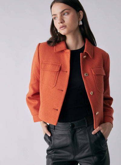 Capture Wool Blend Jacket Rust from Esmaee