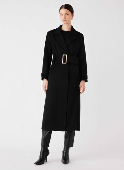 Empower Coat Wool Blend Black - Esmaee