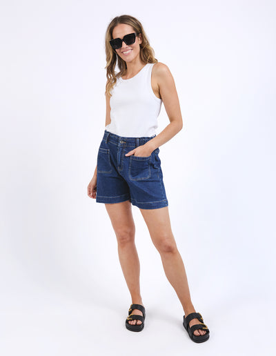 Elm Lifestyle Lennox Denim Shorts on model full body