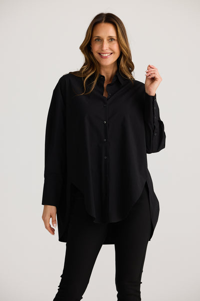 Homestead Shirt in Black,  Oversized top from Brave + True. 