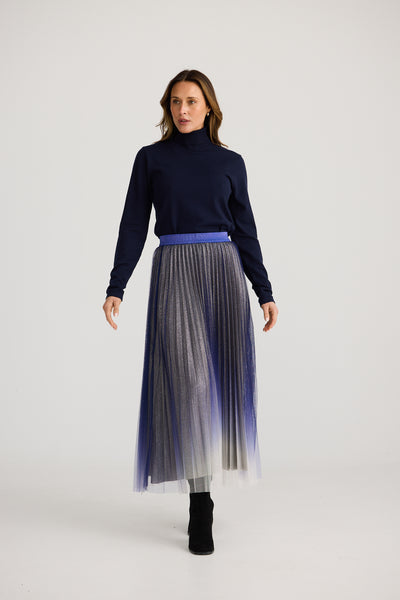 West End Tulle Skirt in Navy Ombre