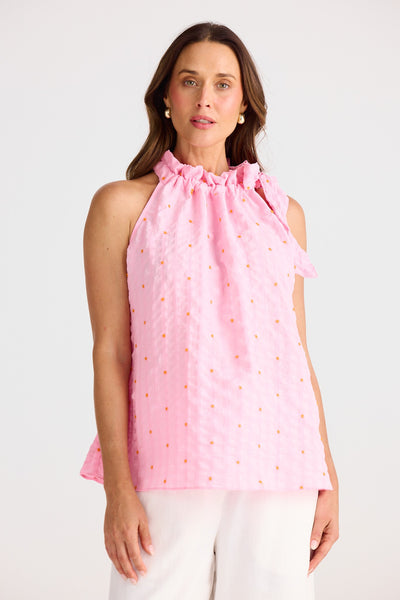 Soul Top Neon Pink Dobby Front View – Brave+True