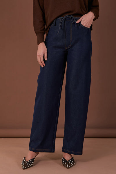 Chandler Drape Denim Pants - Adorne