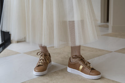 Bee Leather Sneaker Tan from Hinako