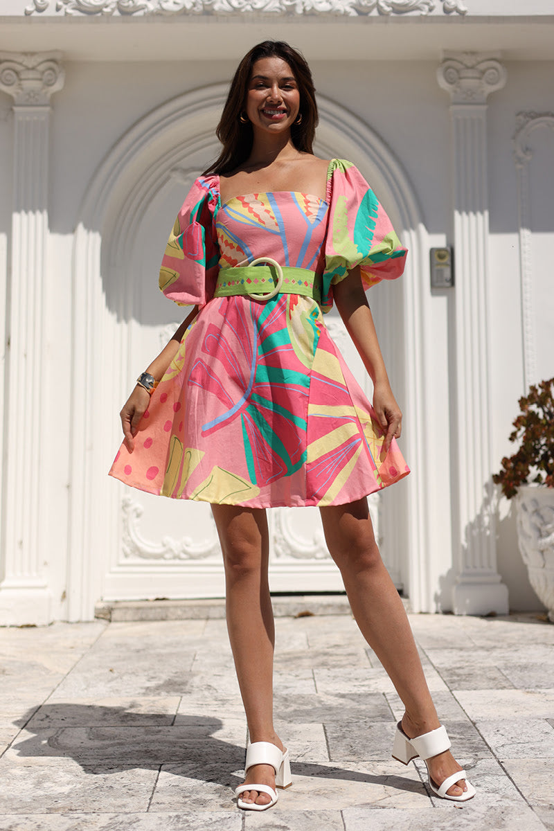 ワンピース Lona ribbon mini dress AM1487 ANDMARY】Lona ribbon mini dress