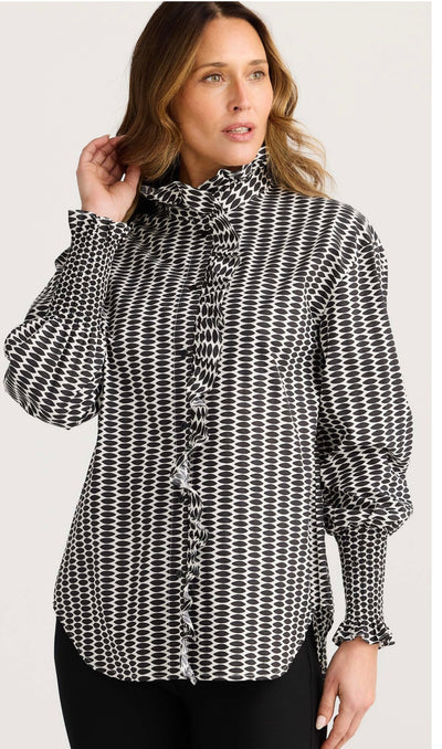 Countess Shirt in Cascade, a black and white print from Brave + True 