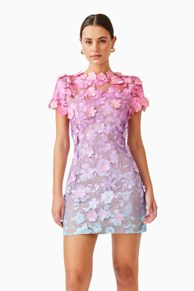 Elle Mini Dress in Pink and Blue Ombre from Elliatt