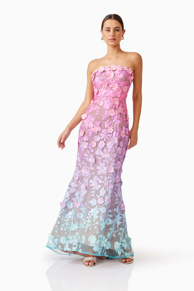 Elle Gown from Elliatt in pink and blue ombré. 