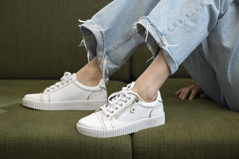 Gabor white leather trainers hotsell
