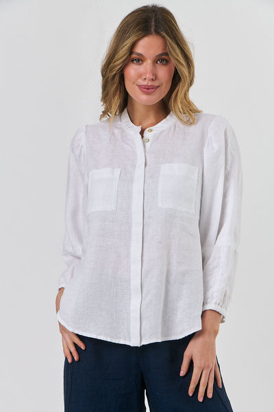 Harper White Linen Blouse from Naturals By O&J