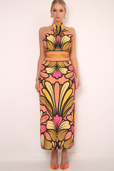 Portugal’s Calling Maxi Dress Cantaloupe Mia Milani