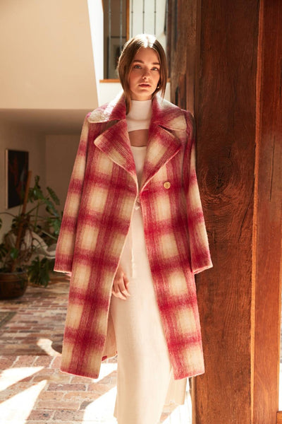 Whisperer Coat in pink check from Esmaee