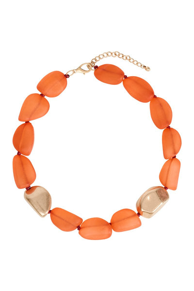 Miramar Necklace Coral with gold accent beads – Eb&Ive at Binny Bowe Boutique