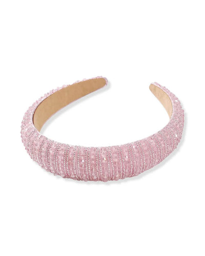 Montana Crystal Headband in Pink, lying flat on a white background.