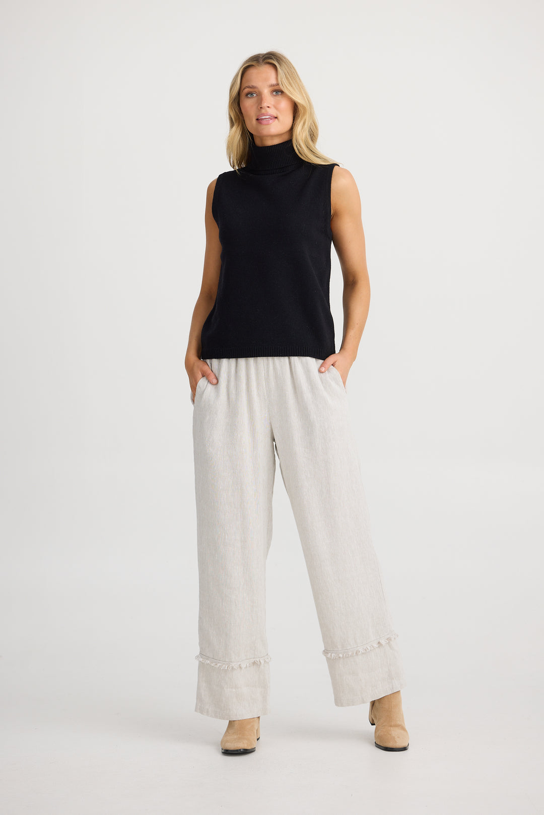 Lawrence Sleeveless Knit Top | Oatmeal Lawrence Sleeveless Knit Top | Oatmeal