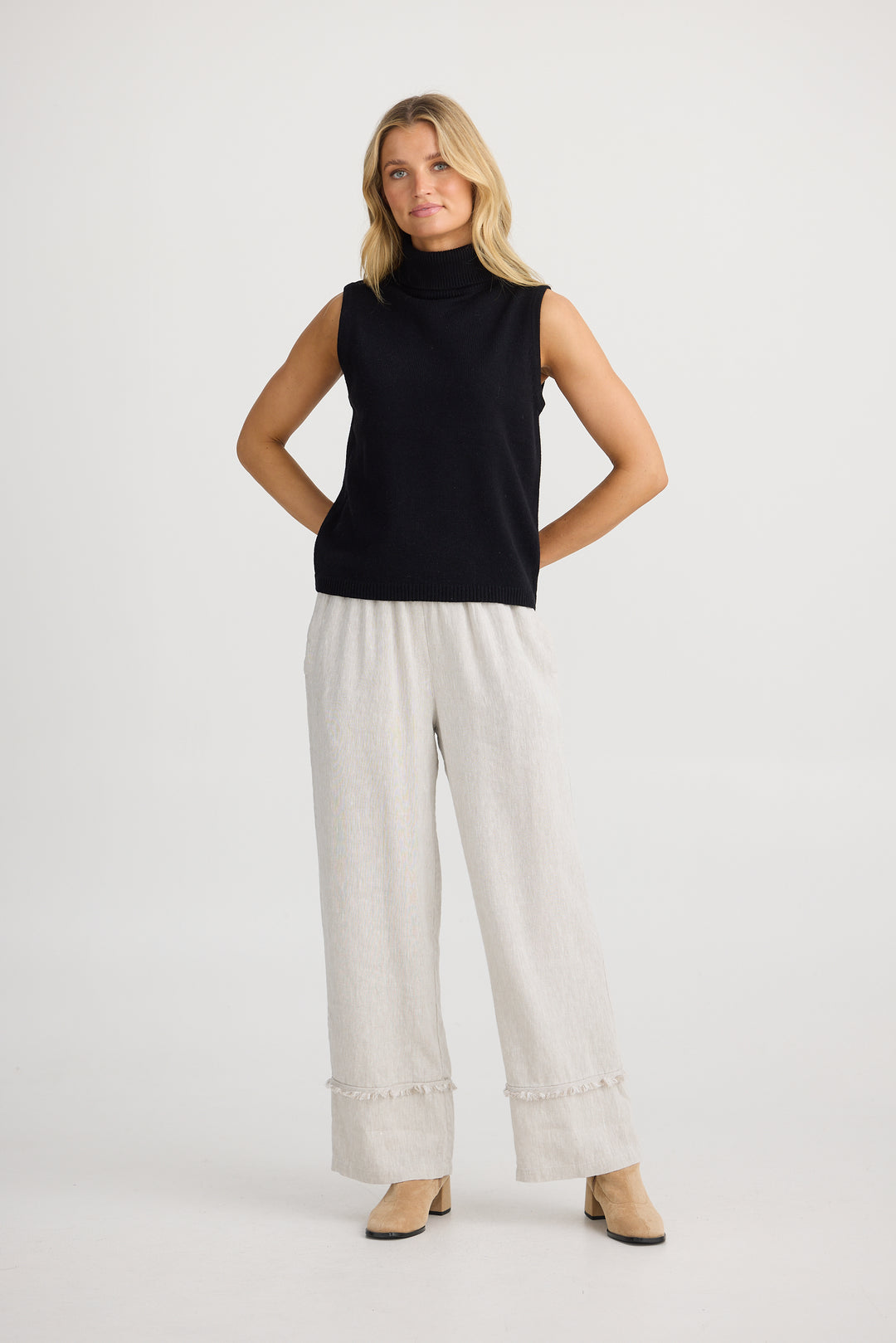 Lawrence Sleeveless Knit Top | Oatmeal Lawrence Sleeveless Knit Top | Oatmeal