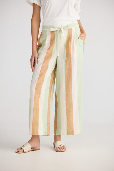 Shanty Dickens Pant Melon Field Stripe front view