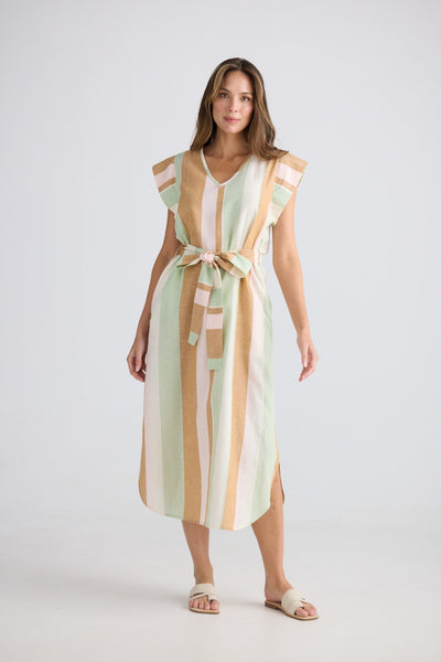 Shanty Sebou Dress Melon Field Stripe front view