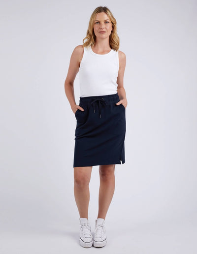 Full outfit view of Coby Skirt Navy by Elm Lifestyle – casual everyday styling