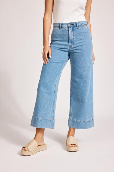 Del Re Denim Jeans Crop Eb&Ive front view – women’s cropped wide cuff denim