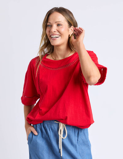 Elm Abigail Top in Poppy Red – front view