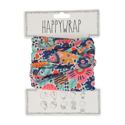 Annabel Trends Happywrap Gardenlove on packaging – bright floral print multiway wrap