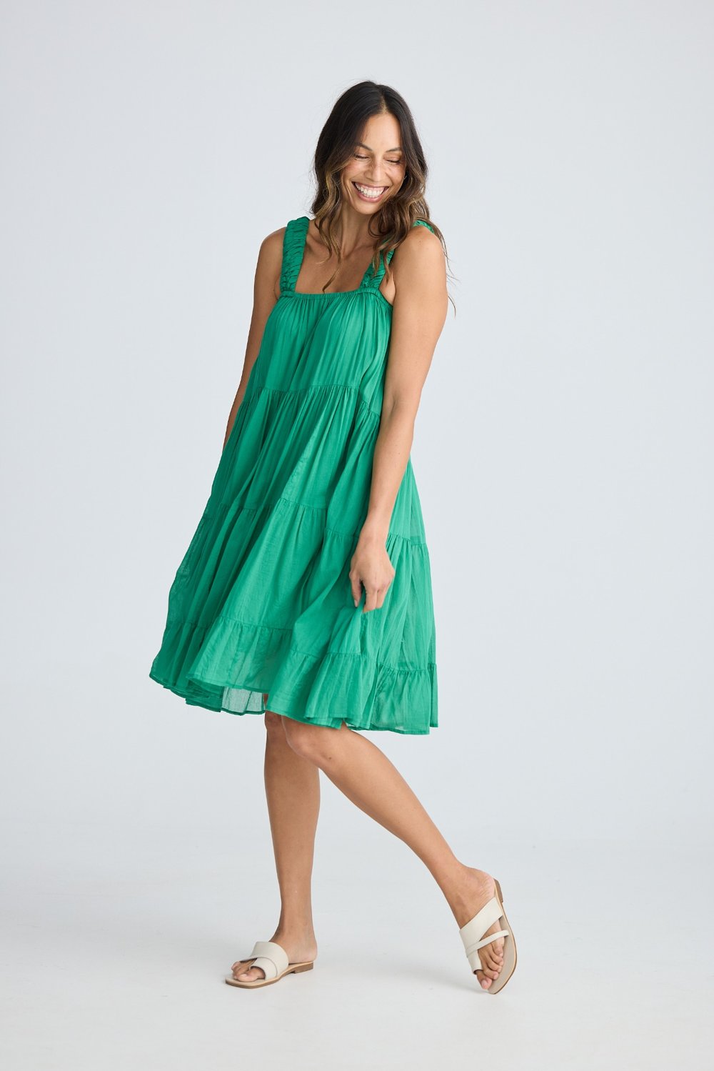 Holiday Saunter Dress - Jade Green Binny Bowe Boutique Holiday Saunter Dress - Jade Green Binny Bowe Boutique