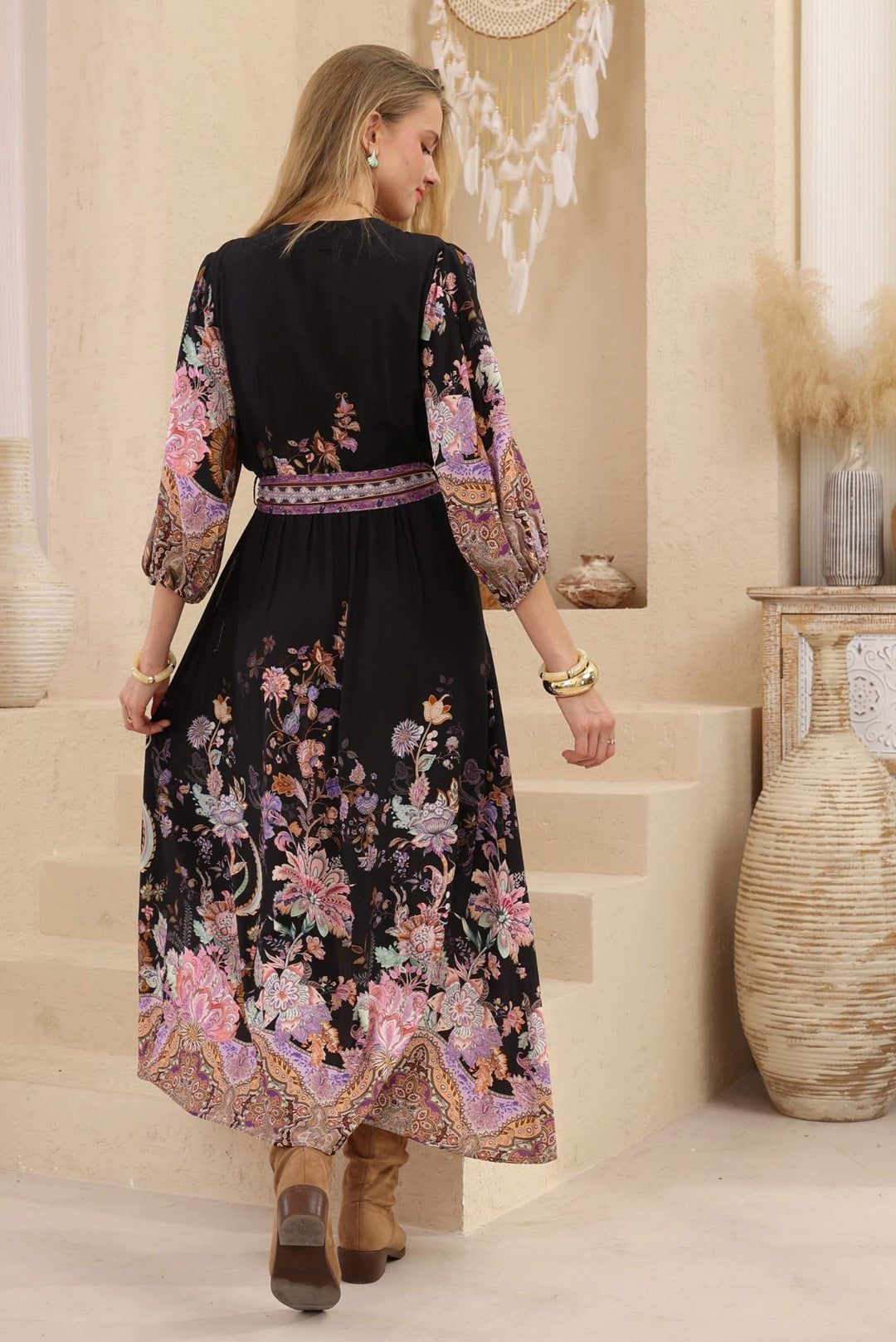 iris maxi boho dress Iris Florals Boho Maxi Dress