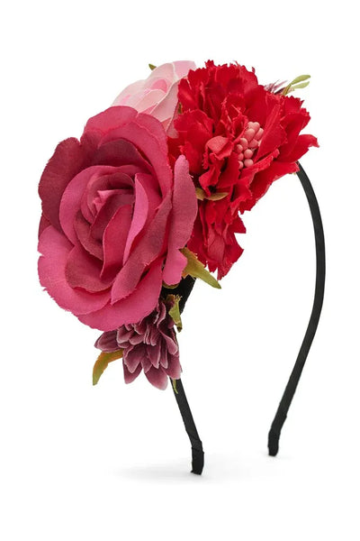 Ivy Headpiece Pink by Morgan & Taylor – floral headband with bold roses
