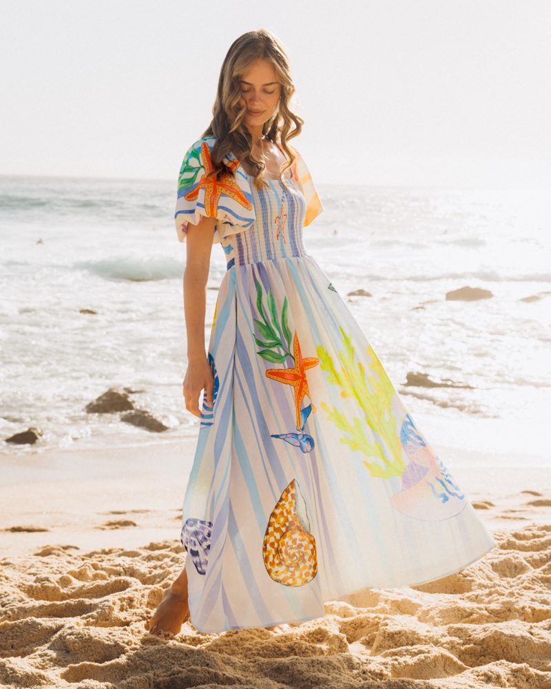 Label of Love Maxi Dress Ocean Puff Sleeve – Binny Bowe Boutique