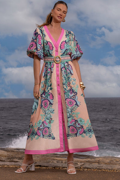 Mia Milani Baja California Pink Maxi Dress – Front View