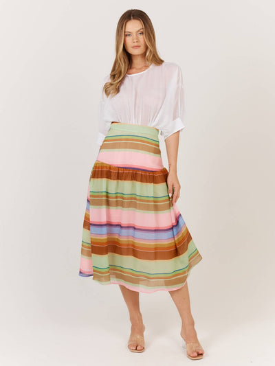 Fate+Becker Siesta Skirt Multi Stripe front view