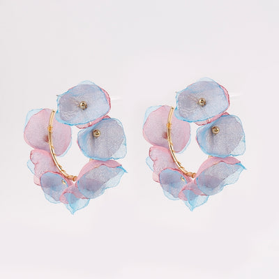 Azure Bloom Earrings from Anna Nova in pink and blue